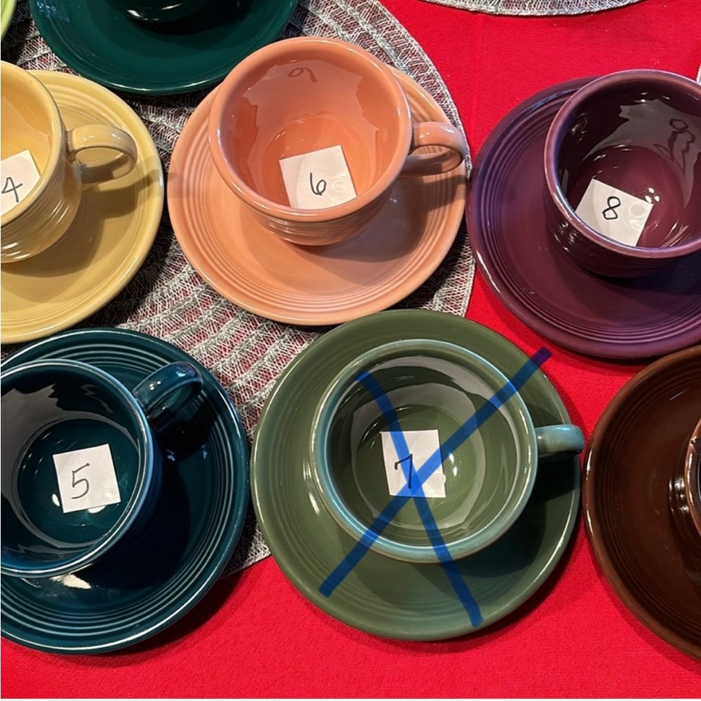 Fiesta Cups & Saucers Multi Colors - Picture 3 of 14